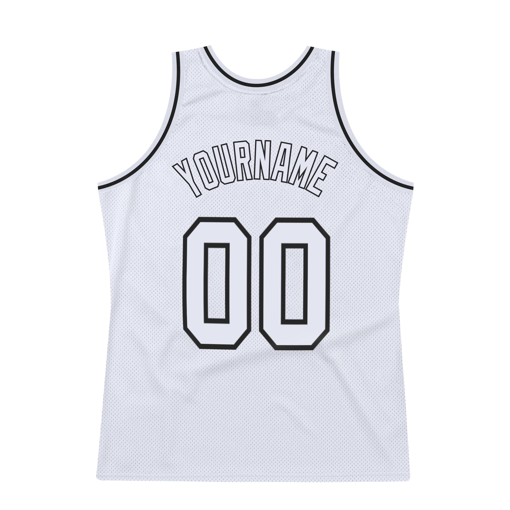 Custom White White-Black Authentic Throwback Basketball Jersey - Sky-Custom