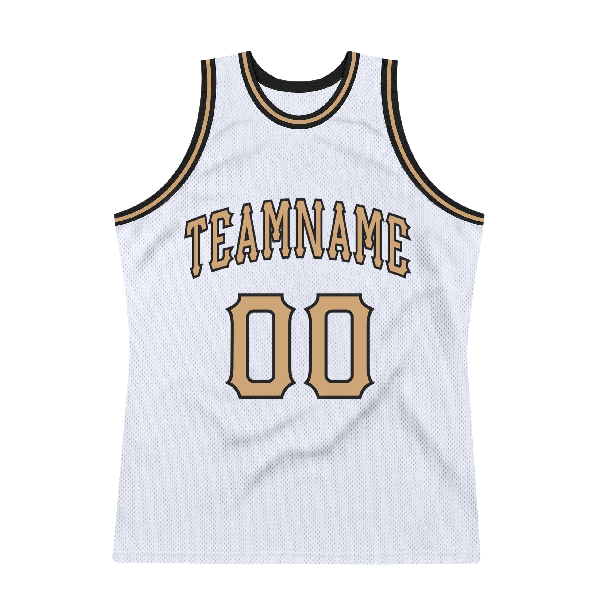 Custom White Old Gold-Black Authentic Throwback Basketball Jersey - Sky-Custom