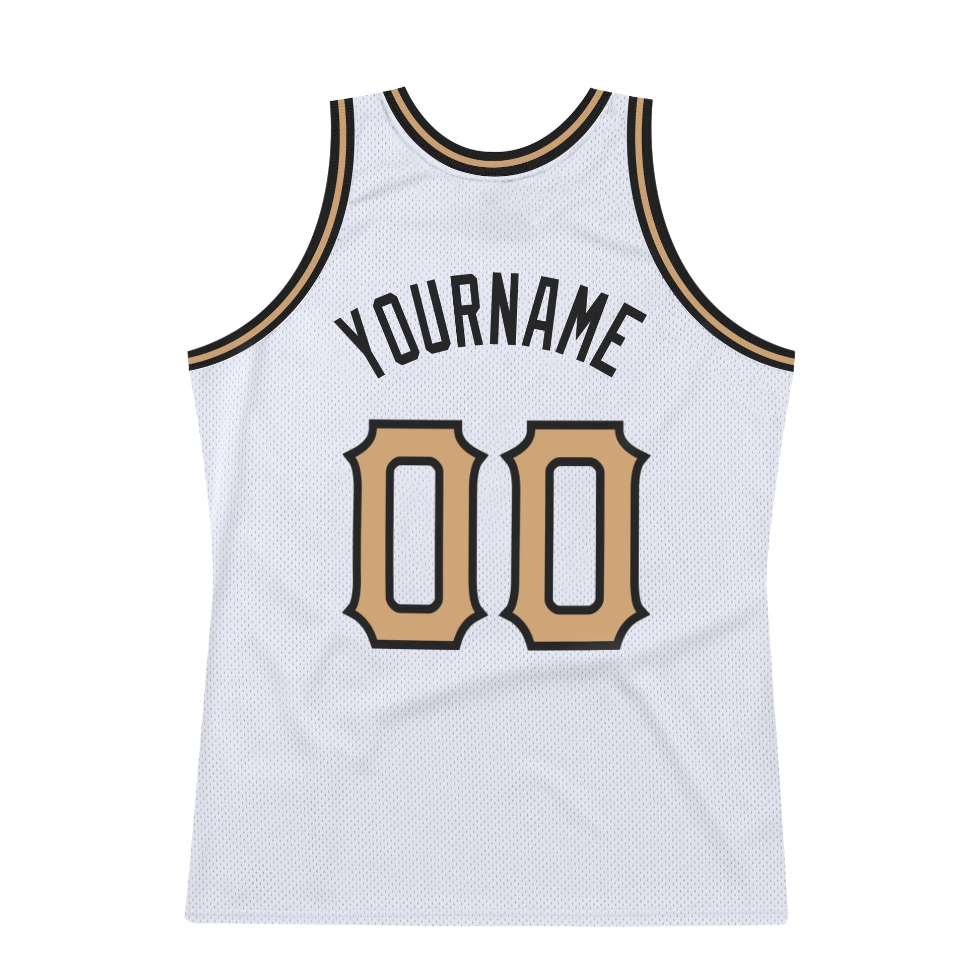 Custom White Old Gold-Black Authentic Throwback Basketball Jersey - Sky-Custom