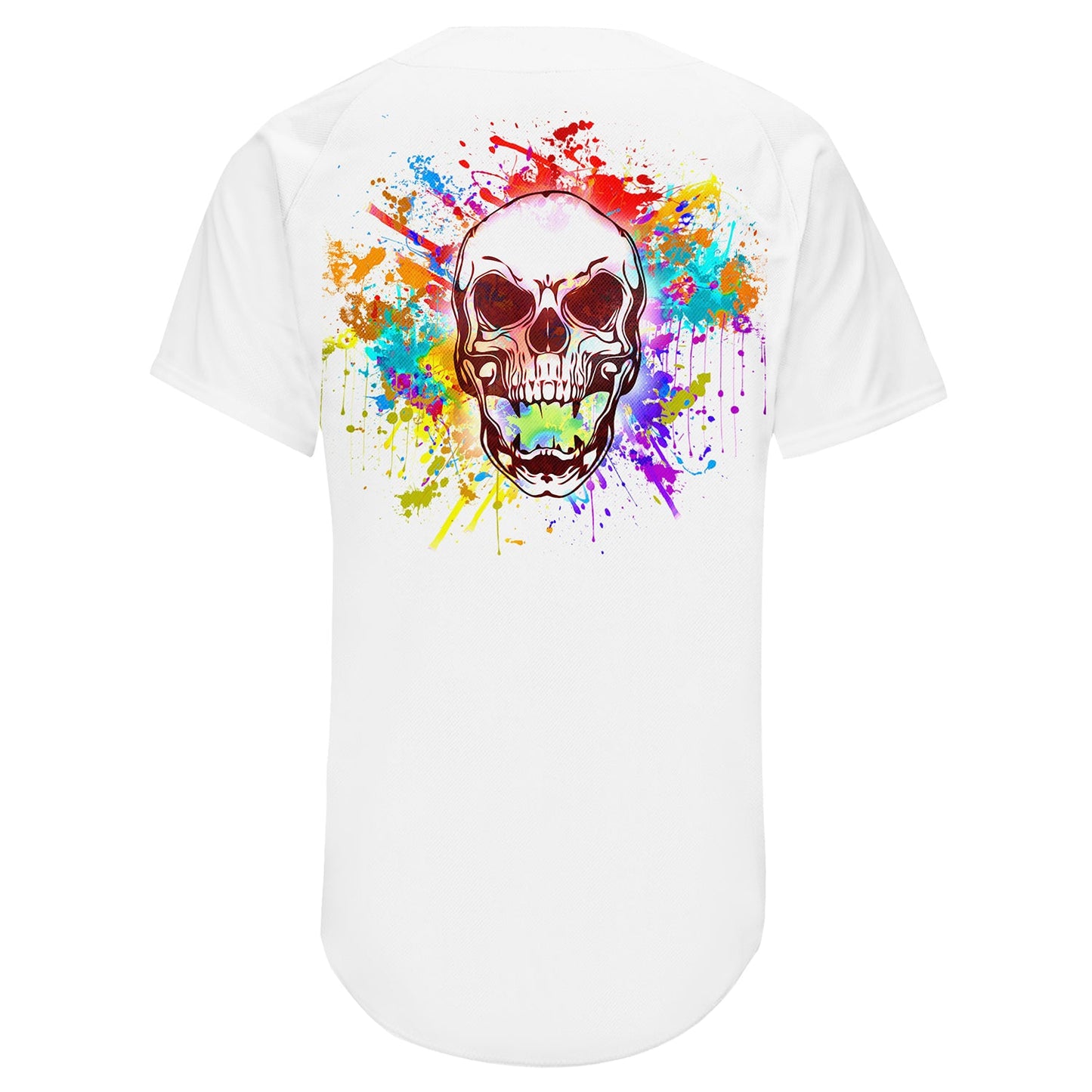 Custom White Royal-Red Authentic Skull Fashion Baseball Jersey - Sky-Custom