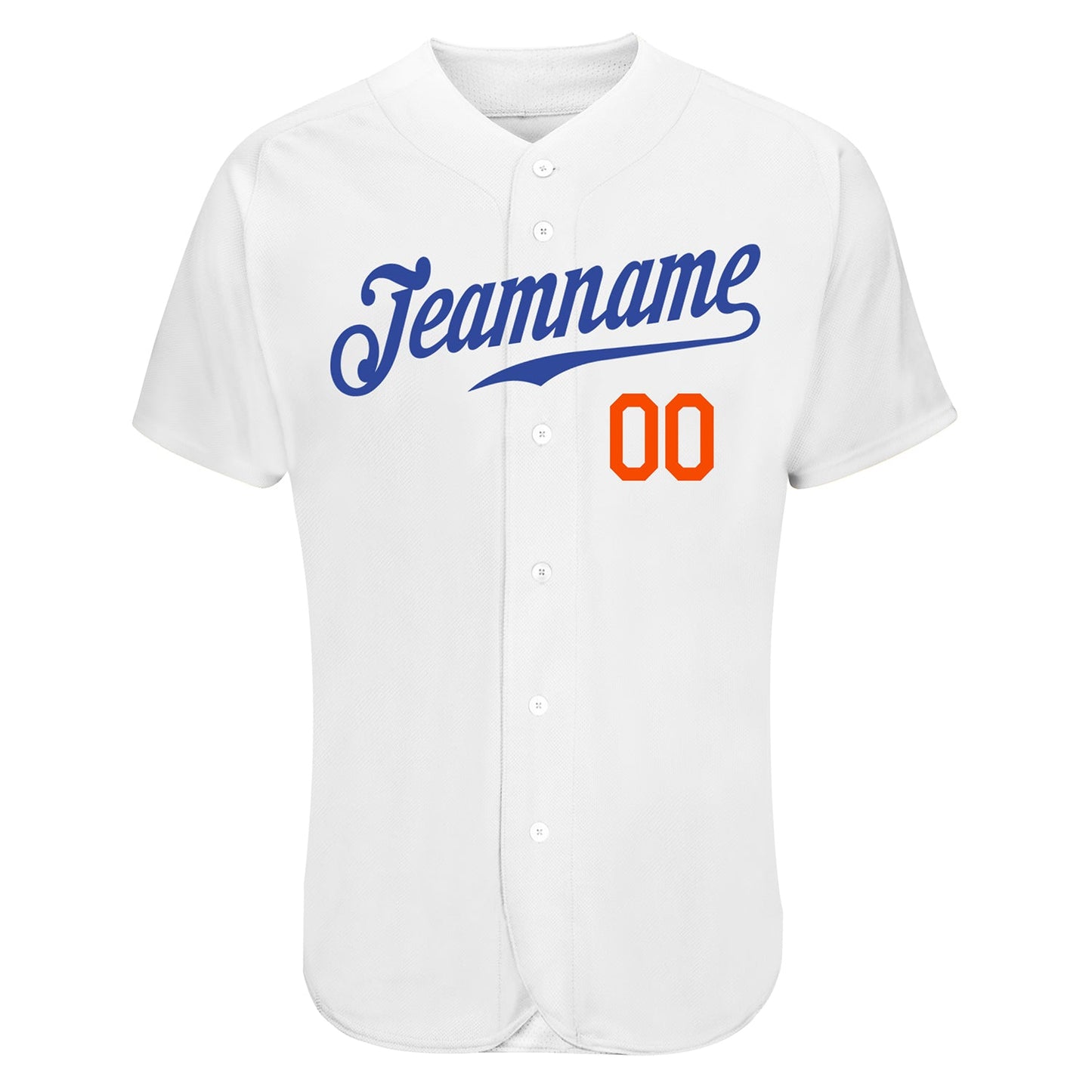Custom White Royal-Orange Authentic Skull Fashion Baseball Jersey - Sky-Custom