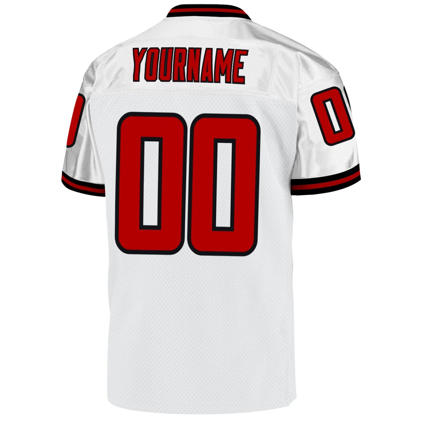 Custom White Red-Black Mesh Authentic Throwback Football Jersey - Sky-Custom
