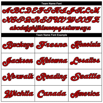 Custom White Red-Black Mesh Authentic Throwback Football Jersey - Sky-Custom