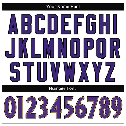 Custom White Purple-Old Gold Mesh Authentic Throwback Football Jersey - Sky-Custom