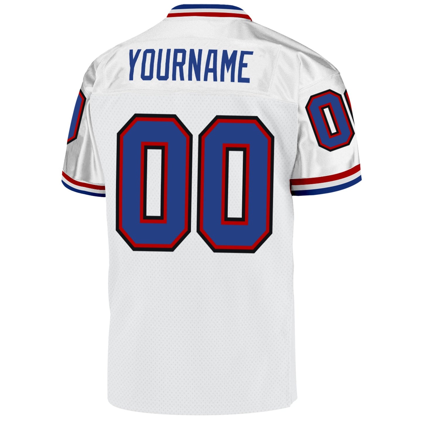 Custom White Royal-Red Mesh Authentic Throwback Football Jersey - Sky-Custom