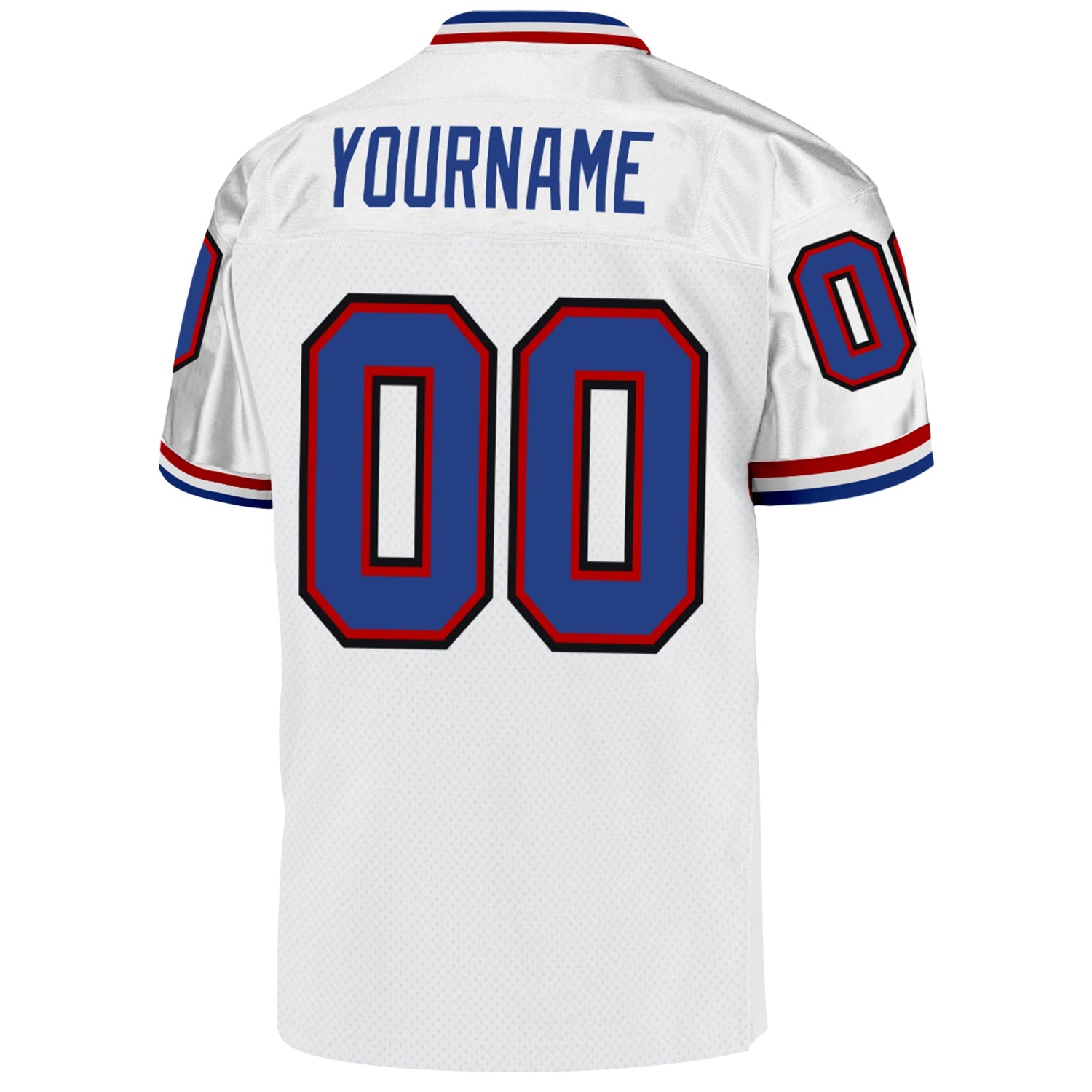 Custom White Royal-Red Mesh Authentic Throwback Football Jersey - Sky-Custom