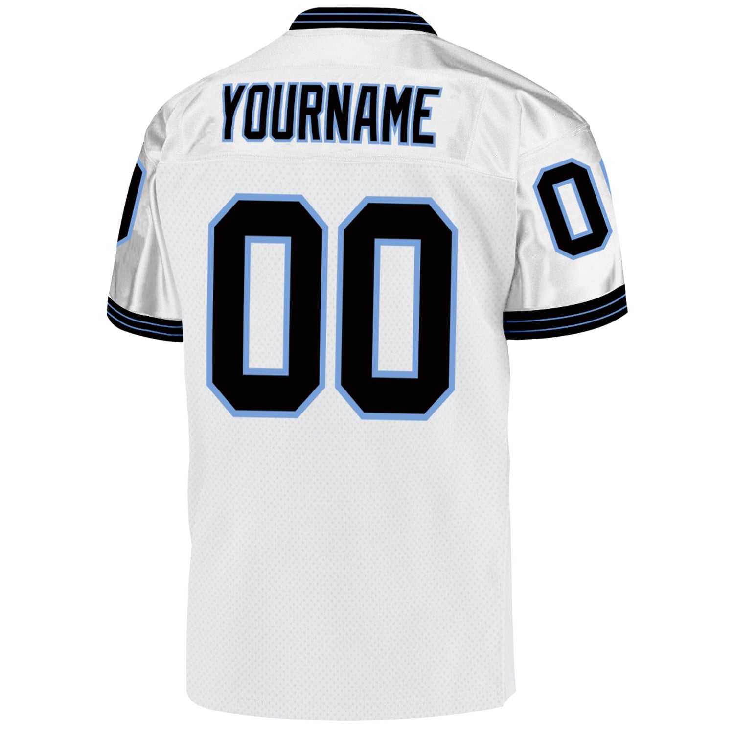 Custom White Black-Light Blue Mesh Authentic Throwback Football Jersey - Sky-Custom