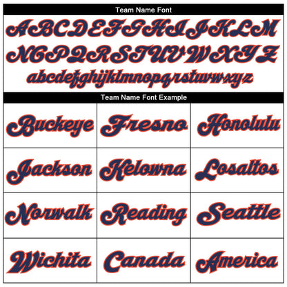 Custom White Navy-Orange Mesh Authentic Throwback Football Jersey - Sky-Custom