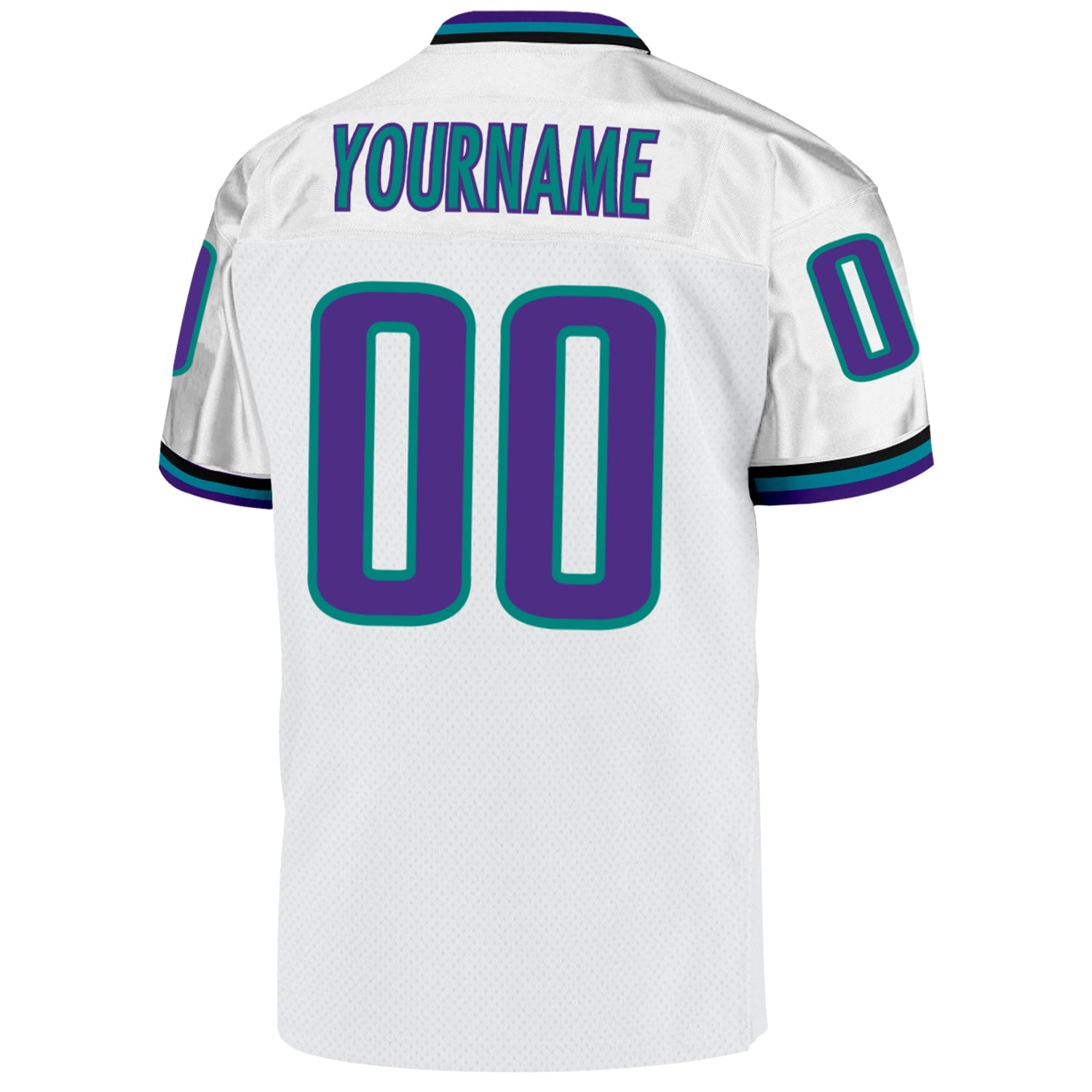 Custom White Purple-Aqua Mesh Authentic Throwback Football Jersey - Sky-Custom