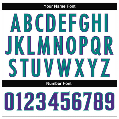 Custom White Purple-Aqua Mesh Authentic Throwback Football Jersey - Sky-Custom