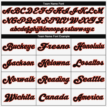 Custom White Black-Orange Mesh Authentic Throwback Football Jersey - Sky-Custom