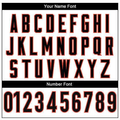 Custom White Black-Orange Mesh Authentic Throwback Football Jersey - Sky-Custom