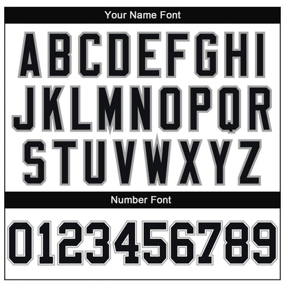 Custom White Black-Gray Mesh Authentic Throwback Football Jersey - Sky-Custom