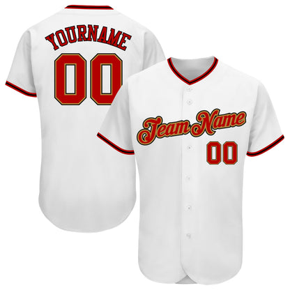 Custom White Red-Old Gold Authentic Baseball Jersey - Sky-Custom