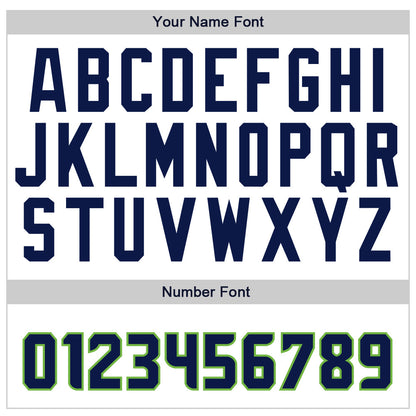 Custom White Navy-Neon Green Authentic Baseball Jersey - Sky-Custom