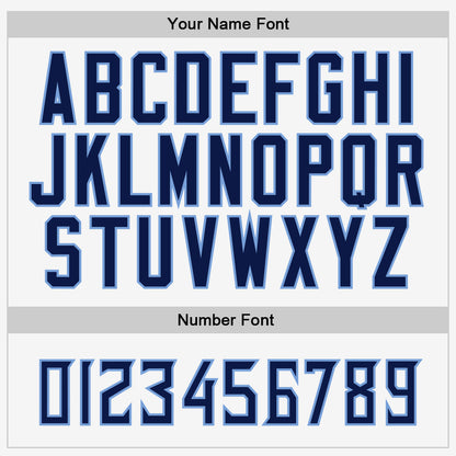 Custom White Navy-Powder Blue Authentic Baseball Jersey - Sky-Custom