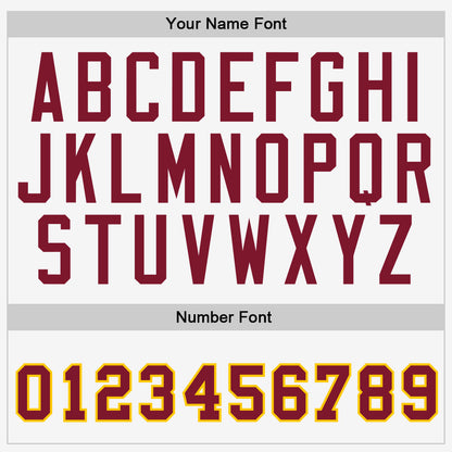 Custom White Crimson-Gold Authentic Baseball Jersey - Sky-Custom