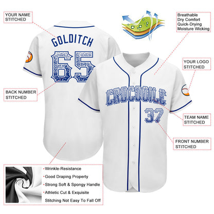 Custom White Royal Authentic Drift Fashion Baseball Jersey - Sky-Custom