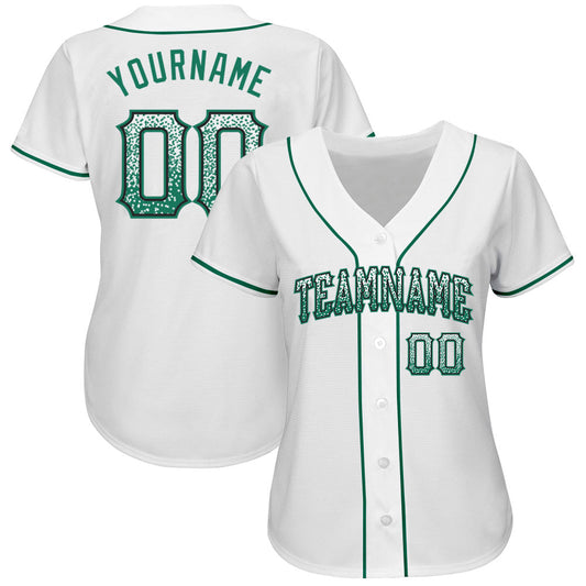 Custom White Kelly Green-Black Authentic Drift Fashion Baseball Jersey - Sky-Custom