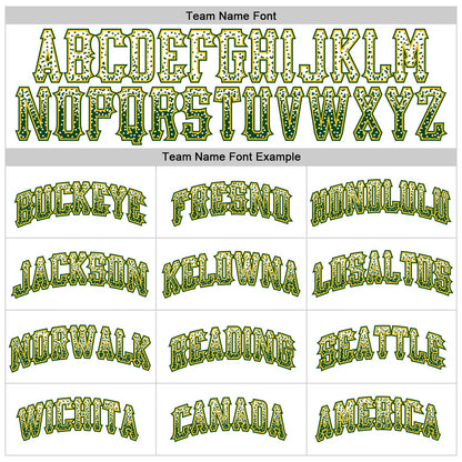 Custom White Green-Gold Authentic Drift Fashion Baseball Jersey - Sky-Custom