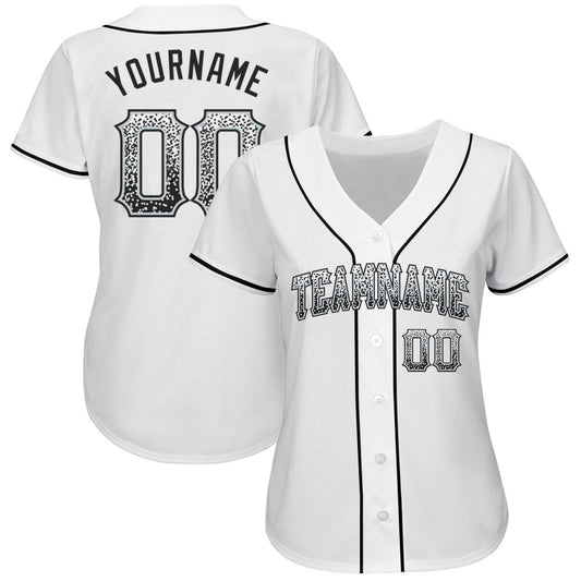 Custom White Black-Silver Authentic Drift Fashion Baseball Jersey - Sky-Custom