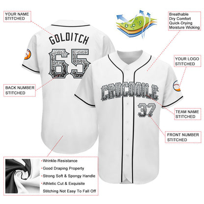 Custom White Black-Silver Authentic Drift Fashion Baseball Jersey - Sky-Custom