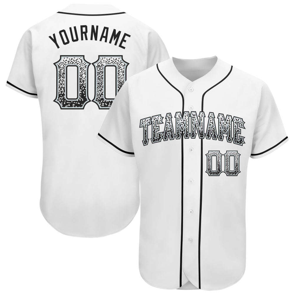 Custom White Black-Silver Authentic Drift Fashion Baseball Jersey - Sky-Custom