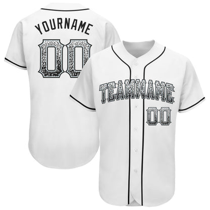 Custom White Black-Silver Authentic Drift Fashion Baseball Jersey - Sky-Custom