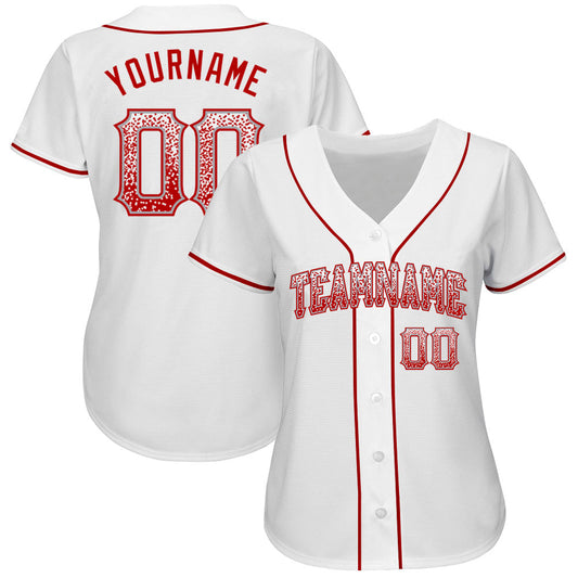 Custom White Red-Gray Authentic Drift Fashion Baseball Jersey - Sky-Custom