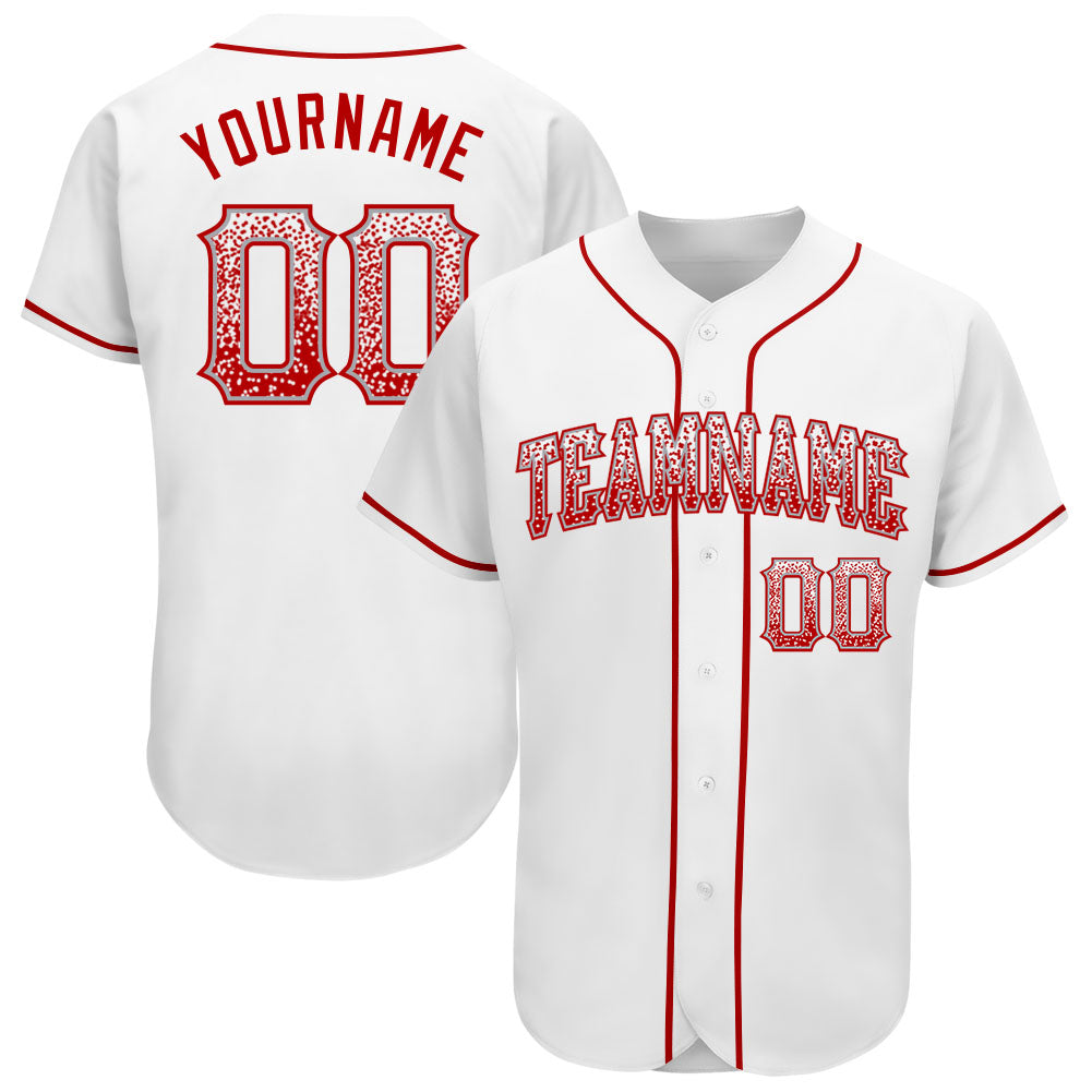 Custom White Red-Gray Authentic Drift Fashion Baseball Jersey - Sky-Custom