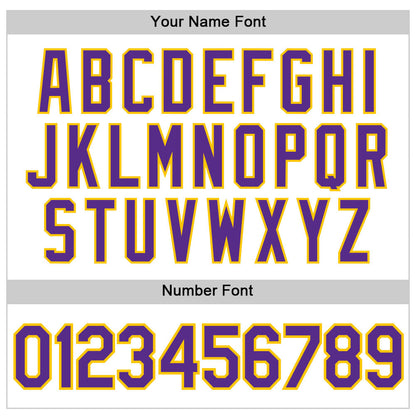 Custom White Purple Pinstripe Purple-Gold Authentic Basketball Jersey - Sky-Custom