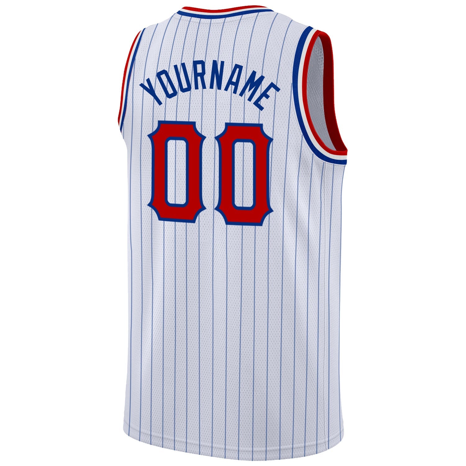 Custom White Royal Pinstripe Red-Royal Authentic Basketball Jersey - Sky-Custom