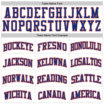 Custom White Royal Pinstripe Royal-Orange Authentic Basketball Jersey - Sky-Custom
