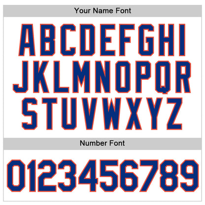 Custom White Royal Pinstripe Royal-Orange Authentic Basketball Jersey - Sky-Custom