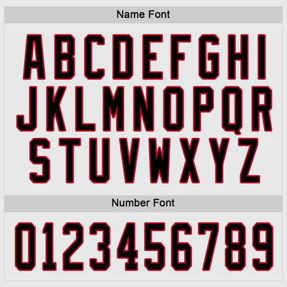 Custom White Black-Red Hockey Jersey - Sky-Custom