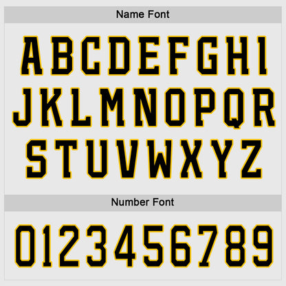 Custom White Black-Gold Hockey Jersey - Sky-Custom