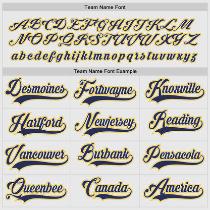 Custom White Navy-Gold Hockey Jersey - Sky-Custom