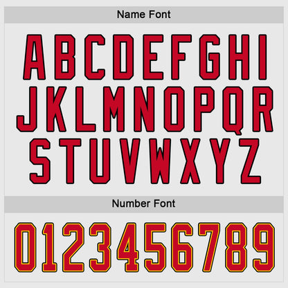 Custom White Red-Gold Hockey Jersey - Sky-Custom