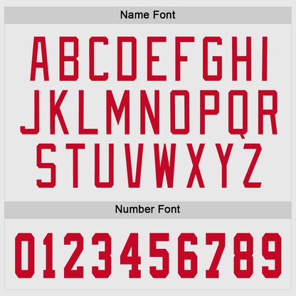 Custom White Red-Gray Hockey Jersey - Sky-Custom
