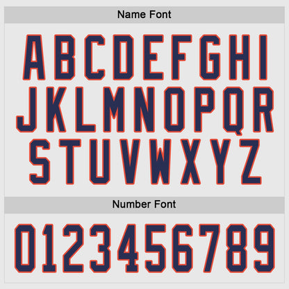 Custom White Navy-Orange Hockey Jersey - Sky-Custom