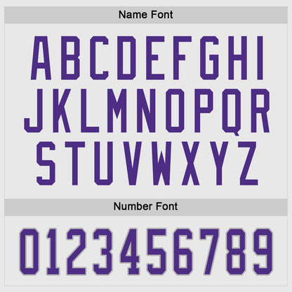 Custom White Purple-Gray Hockey Jersey - Sky-Custom