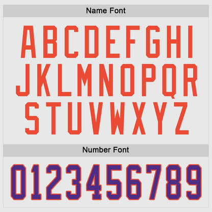 Custom White Purple-Orange Hockey Jersey - Sky-Custom