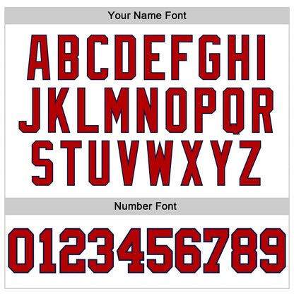 Custom White Red-Navy Authentic Baseball Jersey - Sky-Custom