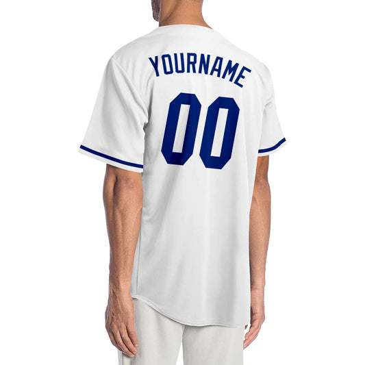 Custom White Royal Authentic Baseball Jersey - Sky-Custom