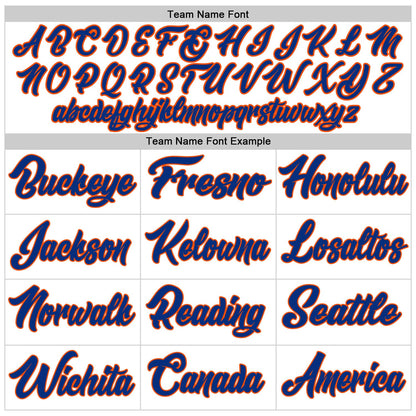 Custom White Royal Pinstripe Royal-Orange Authentic Baseball Jersey - Sky-Custom