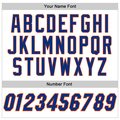 Custom White Royal Pinstripe Royal-Orange Authentic Baseball Jersey - Sky-Custom