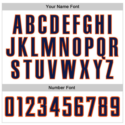 Custom White Navy-Orange Authentic Baseball Jersey - Sky-Custom