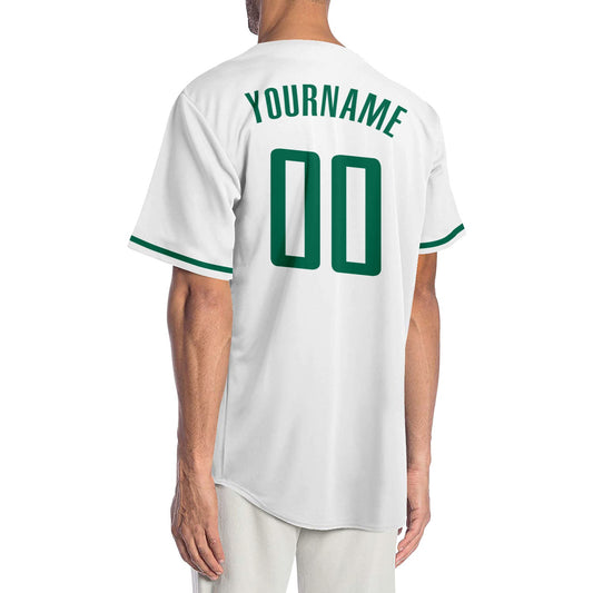 Custom White Kelly Green-Gray Authentic Baseball Jersey - Sky-Custom