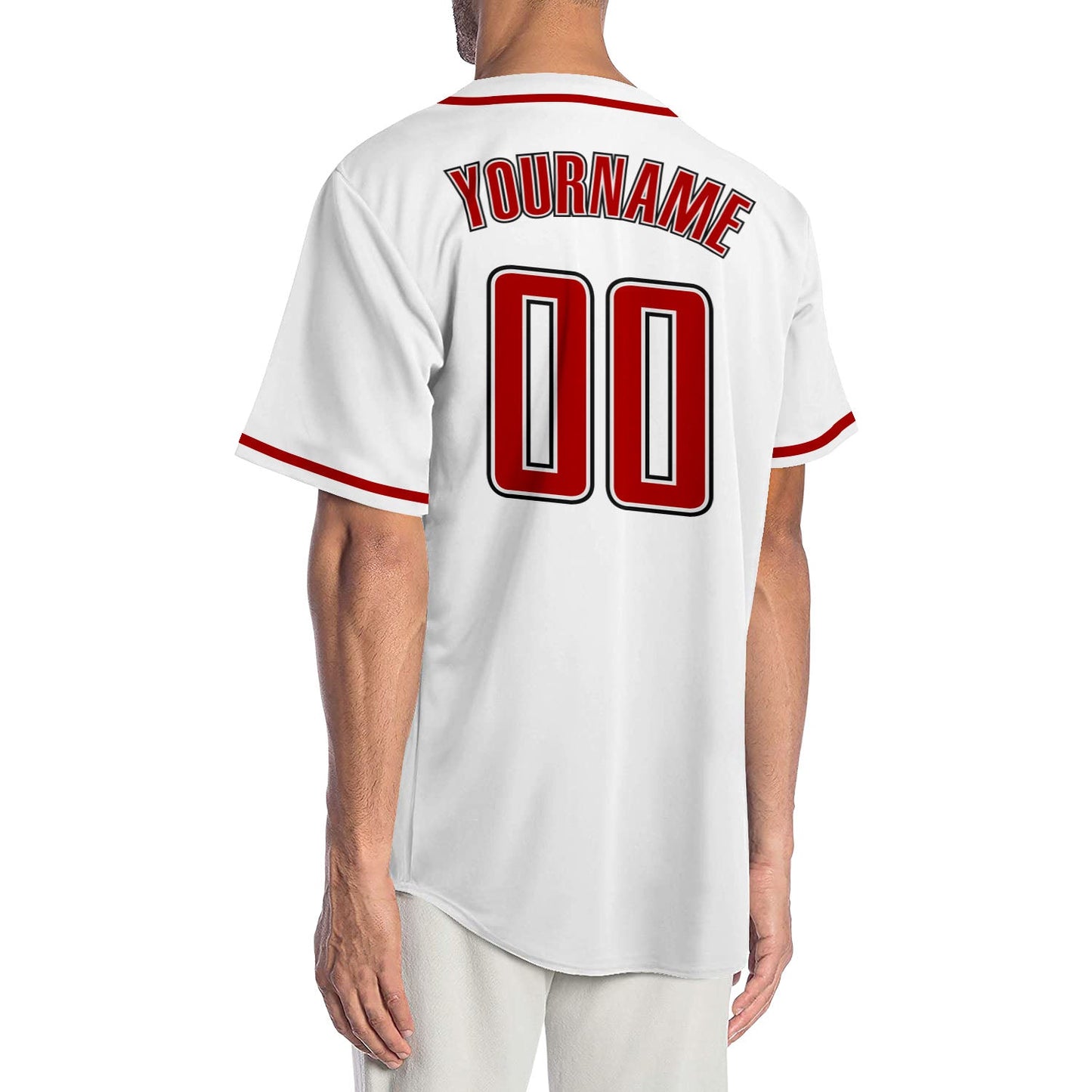 Custom White Red-Black Authentic Baseball Jersey - Sky-Custom