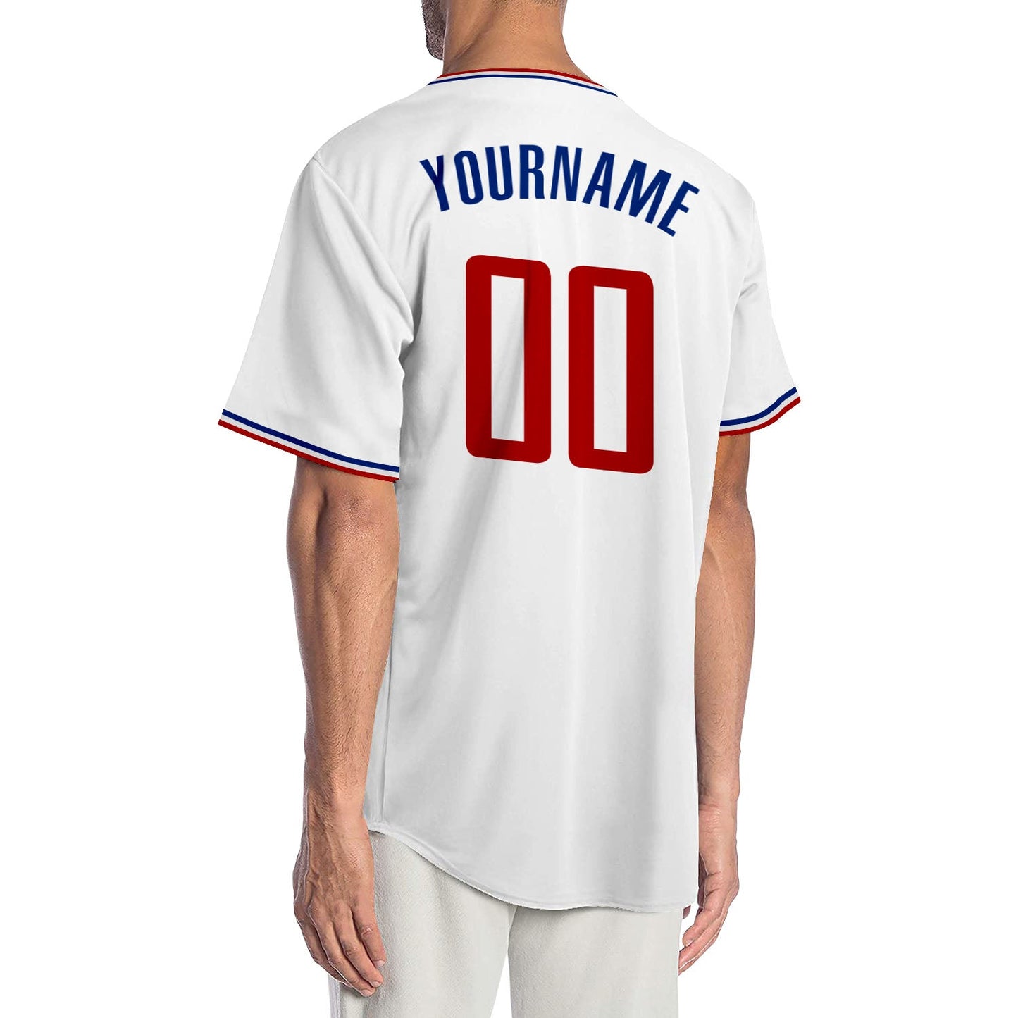 Custom White Red-Royal Authentic Baseball Jersey - Sky-Custom